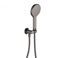 Premium Round Gun Metal Grey Hand Shower On Bracket
